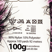 Load image into Gallery viewer, Yarn: Pink Faux Fur Yarn, Ostrich, 100g