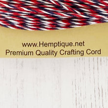 Load image into Gallery viewer, Hemptique 100% Hemp Cord, 4 x 9.1m, 1mm wide. Colour: Americana