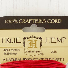 Load image into Gallery viewer, Hemptique 100% Hemp Cord, 4 x 9.1m, 1mm wide. Colour: Americana