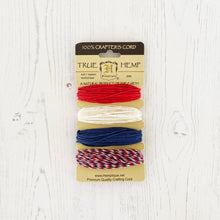 Load image into Gallery viewer, Hemptique 100% Hemp Cord, 4 x 9.1m, 1mm wide. Colour: Americana