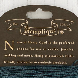 Hemptique 100% Hemp Cord, 4 x 9.1m, 1mm wide. Colour: Aquamarine