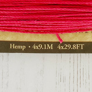 Hemptique 100% Hemp Cord, 4 x 9.1m, 1mm wide. Colour: Neon
