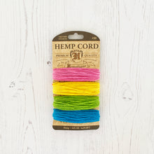 Load image into Gallery viewer, Hemptique 100% Hemp Cord, 4 x 9.1m, 1mm wide. Colour: Razzle Dazzle