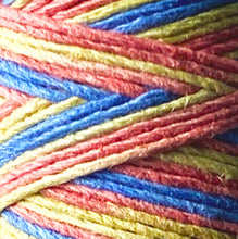Load image into Gallery viewer, Hemptique 100% Hemp Cord: Blue, Red and Yellow, Variegated, 5 or 10m, 1mm wide