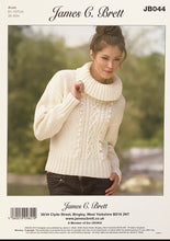 Load image into Gallery viewer, Knitting Pattern: Ladies Aran Sweater with Polo Neck