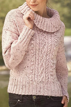 Load image into Gallery viewer, Knitting Pattern: Ladies Aran Sweater with Polo Neck