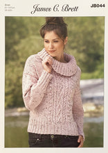 Load image into Gallery viewer, Knitting Pattern: Ladies Aran Sweater with Polo Neck