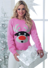 Load image into Gallery viewer, Knitting Pattern: Adult Christmas Sweater with Rudolph
