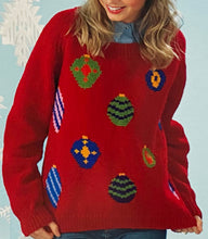 Load image into Gallery viewer, Knitting Pattern: Adult Sweater with Christmas Baubles