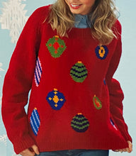 Load image into Gallery viewer, Knitting Pattern: Adult Sweater with Christmas Baubles
