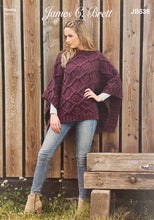 Load image into Gallery viewer, Knitting Pattern: Ladies Ponchos with Cable in Chunky Yarn