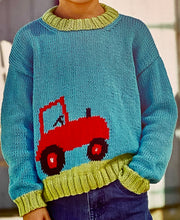 Load image into Gallery viewer, Knitting Pattern: Cotton Tractor Sweater for 3-12 Years