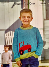 Load image into Gallery viewer, Knitting Pattern: Cotton Tractor Sweater for 3-12 Years