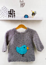 Load image into Gallery viewer, Knitting Pattern: Sweater with Bunny or Bird in Chunky Yarn for Kids