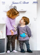 Load image into Gallery viewer, Knitting Pattern: Sweater with Bunny or Bird in Chunky Yarn for Kids