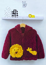 Load image into Gallery viewer, Knitting Pattern: Hoodie with Lion or Giraffe in Chunky Yarn for Kids