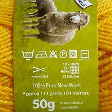 Load image into Gallery viewer, DK Yarn: Merino Blend, Gold, 50g