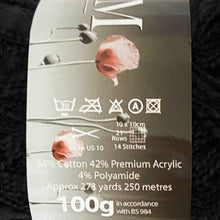 Load image into Gallery viewer, Chunky Yarn: Opium, Black, 100g