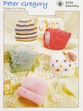 Load image into Gallery viewer, Knitting Pattern: Baby Hats. Five Designs for Newborn to 2 Years