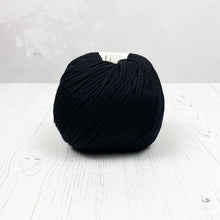 Load image into Gallery viewer, Yarn: Wool and the Gang Shiny Happy Cotton in Cinder Black, 100g