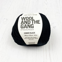 Load image into Gallery viewer, Yarn: Wool and the Gang Shiny Happy Cotton in Cinder Black, 100g