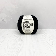 Load image into Gallery viewer, Yarn: Wool and the Gang Shiny Happy Cotton in Cinder Black, 100g