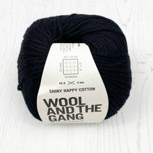 Load image into Gallery viewer, Yarn: Wool and the Gang Shiny Happy Cotton in Cinder Black, 100g