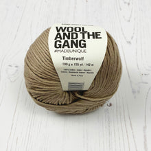 Load image into Gallery viewer, Yarn: Wool and the Gang Shiny Happy Cotton in Timberwolf, 100g