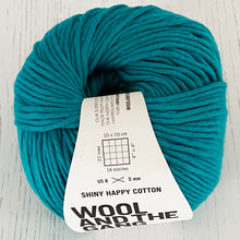 Load image into Gallery viewer, Yarn: Wool and the Gang Shiny Happy Cotton in Turquoise Waters, 100g