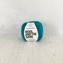 Load image into Gallery viewer, Yarn: Wool and the Gang Shiny Happy Cotton in Turquoise Waters, 100g