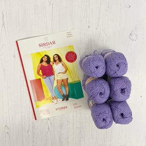 Pattern + Yarn: Knitted Summer Vest in Purple Sirdar Stories Cotton Yarn