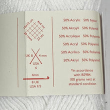 Load image into Gallery viewer, DK Yarn: Sirdar No 1 Crepe Yarn in Dove White, 100g