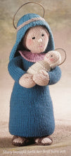 Load image into Gallery viewer, Image of knitted Mary with Baby Jesus character from the Alan Dart Nativity knitting pattern
