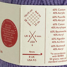 Load image into Gallery viewer, DK Yarn: Sirdar Stories Cotton Yarn, Dreamers, Light Purple, 50g