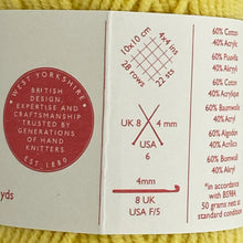 Load image into Gallery viewer, DK Yarn: Sirdar Stories Cotton Yarn, Glow Sticks, Yellow, 50g