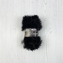 Load image into Gallery viewer, Yarn: Tinsel Chunky in Black, 50g Ball