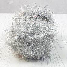 Load image into Gallery viewer, Yarn: Tinsel Chunky in Silver, 50g Ball
