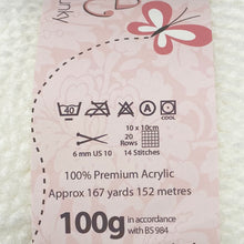 Load image into Gallery viewer, Chunky Yarn: Big Value Chunky in White, 100g Ball