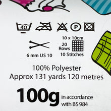 Load image into Gallery viewer, Chunky Yarn: Yummy, Pink and White, Raspberry Ripple, 100g