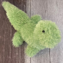 Load image into Gallery viewer, Knitting Kit: Dinosaur Toy in Green Tinsel Yarn