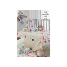 Load image into Gallery viewer, Knitting Pattern: Baby Blanket, Alphabet Blocks and Bunting

