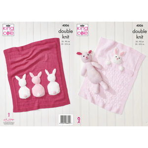 Knitting Pattern: Baby Blanket and Rabbit Toy in DK Yarn