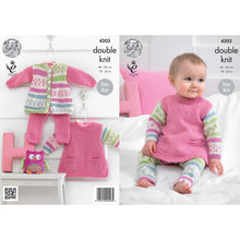 Load image into Gallery viewer, Knitting Pattern: Baby Tunic, Cardigan and Leggings for Girls Ages 6 Months to 7 Years
