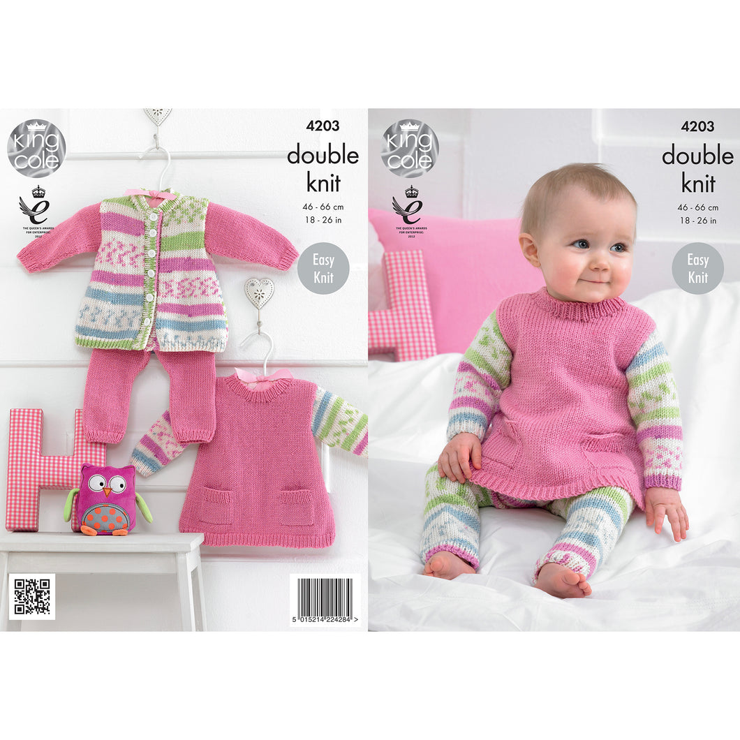 Knitting Pattern: Baby Tunic, Cardigan and Leggings for Girls Ages 6 Months to 7 Years