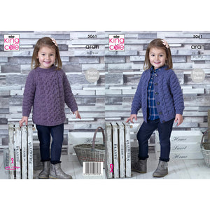 Knitting Pattern: Aran Tunic and Cardigan for 3-12 Years