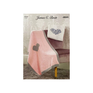 Knitting Pattern: Baby Blankets with Love Heart in Flutterby Chunky Yarn