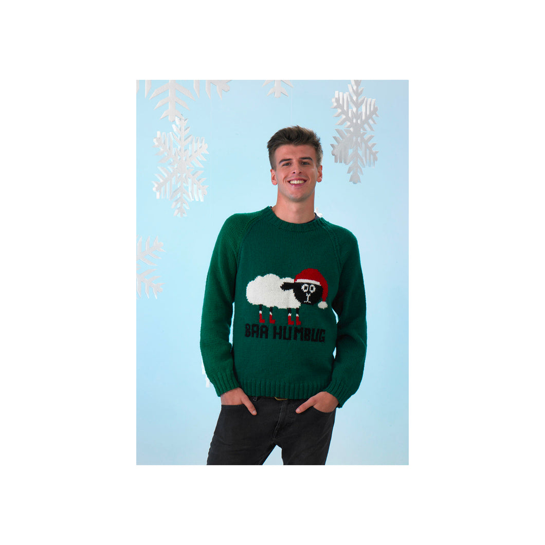 Knitting Pattern: Adult 'Baa Humbug' Christmas Sweater