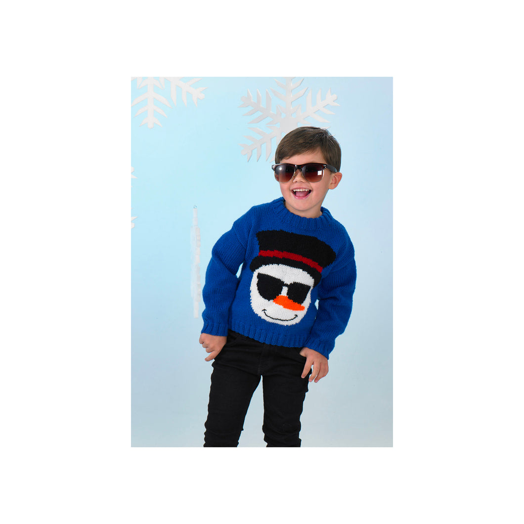Knitting Pattern: Child's Snowman Christmas Jumper