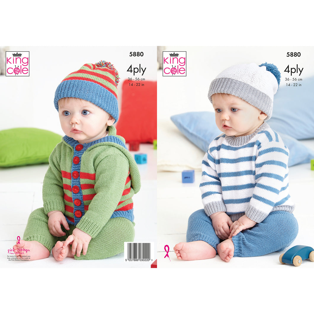 Knitting Pattern: Baby Set in 4 Ply Cotton Yarn for 0-24 Months