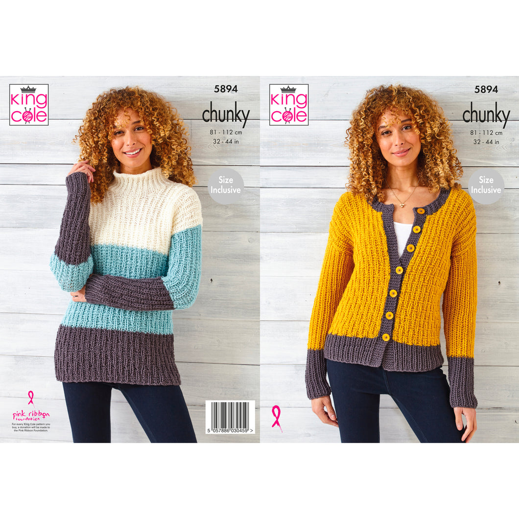 Knitting Pattern: Ladies Cardigan and Sweater in Chunky Yarn